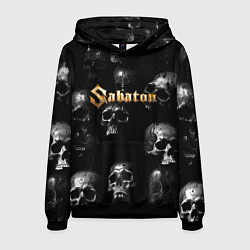 Толстовка-худи мужская Sabaton - logo rock group, цвет: 3D-черный