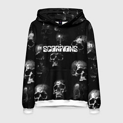 Толстовка-худи мужская Scorpions logo rock group, цвет: 3D-белый