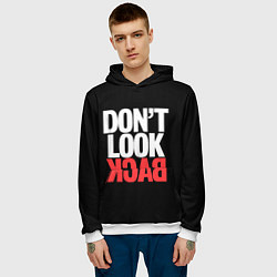Толстовка-худи мужская Dont look back - the call, цвет: 3D-белый — фото 2
