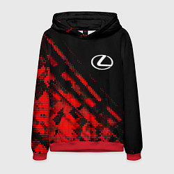 Толстовка-худи мужская Lexus sport grunge, цвет: 3D-красный