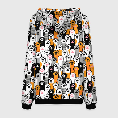 Мужская толстовка Кошачьи лапы / 3D-Черный – фото 2