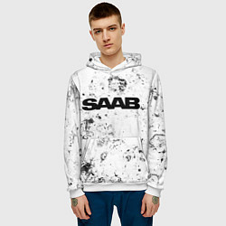 Толстовка-худи мужская Saab dirty ice, цвет: 3D-белый — фото 2
