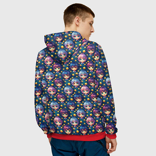 Мужская толстовка Аниме персонажи паттерн / 3D-Красный – фото 4