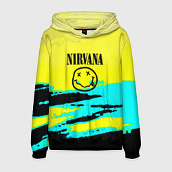 Толстовка-худи мужская Nirvana краски кислотные, цвет: 3D-черный