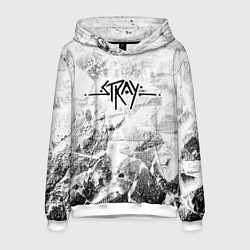 Толстовка-худи мужская Stray white graphite, цвет: 3D-белый