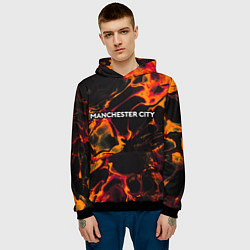 Толстовка-худи мужская Manchester City red lava, цвет: 3D-черный — фото 2