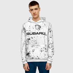 Толстовка-худи мужская Subaru dirty ice, цвет: 3D-белый — фото 2