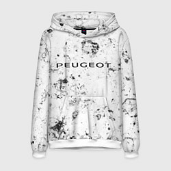 Толстовка-худи мужская Peugeot dirty ice, цвет: 3D-белый
