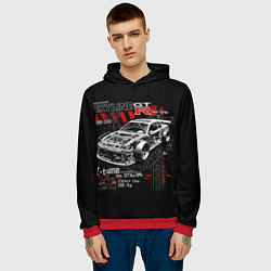Толстовка-худи мужская Skyline korch r34, цвет: 3D-красный — фото 2