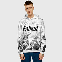 Толстовка-худи мужская Fallout white graphite, цвет: 3D-белый — фото 2