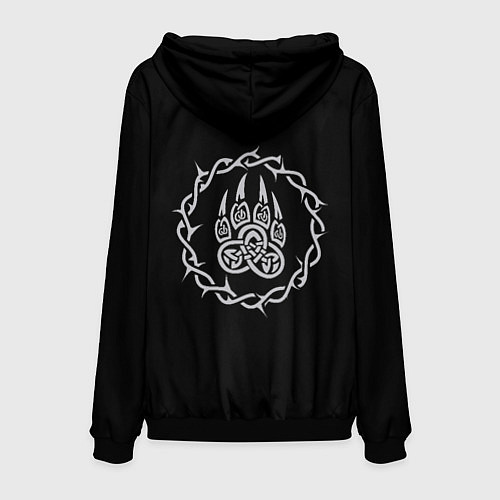 Мужская толстовка Нападающий славянский волк / 3D-Черный – фото 2
