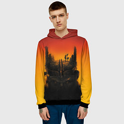 Толстовка-худи мужская Планета обезьян постер, цвет: 3D-черный — фото 2