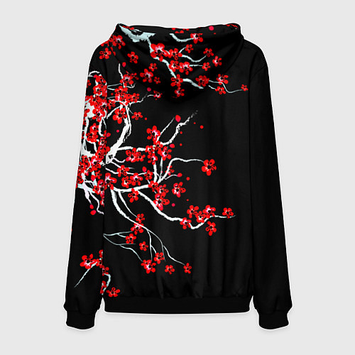 Мужская толстовка Цветы сакуры / 3D-Черный – фото 2