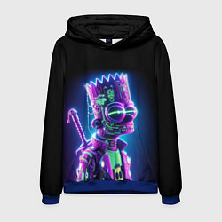 Толстовка-худи мужская Bart Simpson cyber ninja - neon glow, цвет: 3D-синий