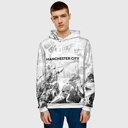 Толстовка-худи мужская Manchester City white graphite, цвет: 3D-белый — фото 2