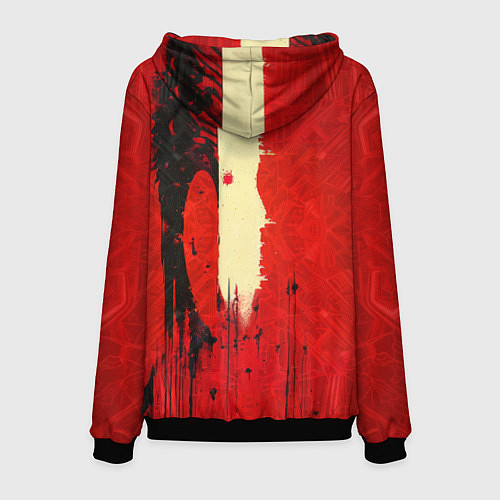 Мужская толстовка Ксеноморф в красных тонах / 3D-Черный – фото 2