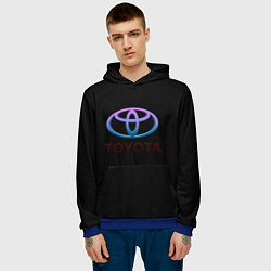 Толстовка-худи мужская Toyota neon steel, цвет: 3D-синий — фото 2