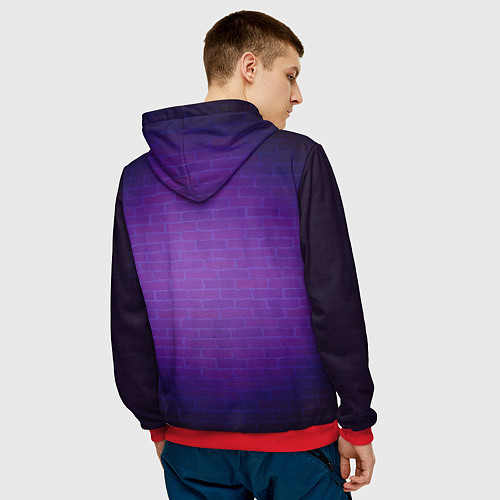 Мужская толстовка Неоновые пальмы summer vibes / 3D-Красный – фото 4