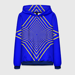 Толстовка-худи мужская Ромбовидные звезды, цвет: 3D-синий
