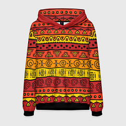 Толстовка-худи мужская Африканские этнический орнамент, цвет: 3D-черный