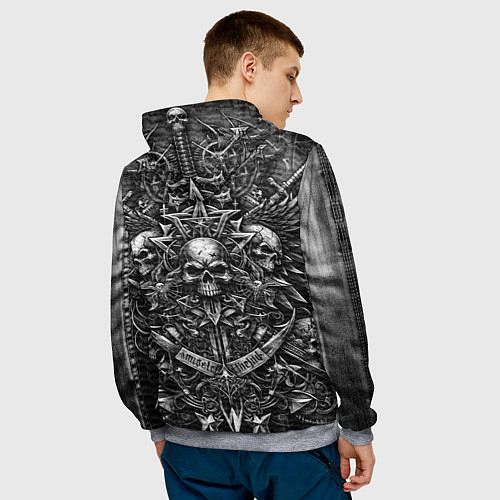 Мужская толстовка Черепа с узорами / 3D-Меланж – фото 4