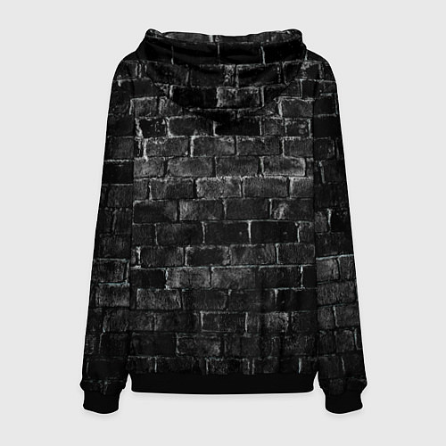 Мужская толстовка Текстура темного кирпича / 3D-Черный – фото 2
