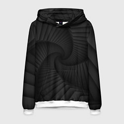 Толстовка-худи мужская Геометрическая темная иллюзия, цвет: 3D-белый