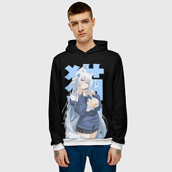 Толстовка-худи мужская Нэко Чан, цвет: 3D-белый — фото 2