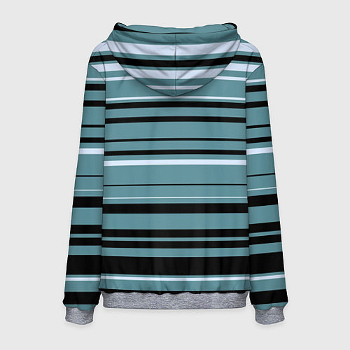 Мужская толстовка Тёмный голубой в полоску / 3D-Меланж – фото 2