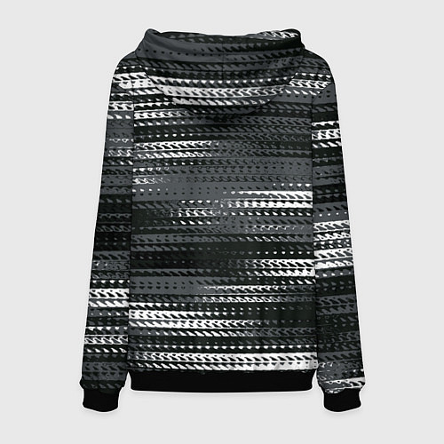 Мужская толстовка Тёмный серый абстрактные полосы / 3D-Черный – фото 2