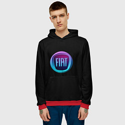 Толстовка-худи мужская FIAT logo neon, цвет: 3D-красный — фото 2