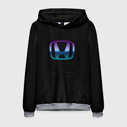 Толстовка-худи мужская Honda neon logo, цвет: 3D-меланж