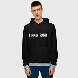 Толстовка-худи мужская Linkin park rock white, цвет: 3D-меланж — фото 2