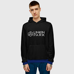 Толстовка-худи мужская Linkin parrk logo chester, цвет: 3D-синий — фото 2