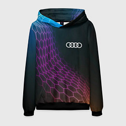 Толстовка-худи мужская Audi neon hexagon, цвет: 3D-черный