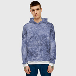 Толстовка-худи мужская Абстракция - синий лёд, цвет: 3D-белый — фото 2