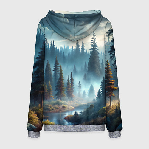 Мужская толстовка Медведь на закате / 3D-Меланж – фото 2