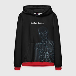 Толстовка-худи мужская Broken bones, цвет: 3D-красный