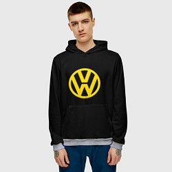 Толстовка-худи мужская Volkswagen logo yellow, цвет: 3D-меланж — фото 2