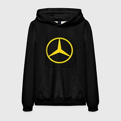 Толстовка-худи мужская Mercedes logo yello, цвет: 3D-черный