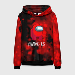 Толстовка-худи мужская Among us красный, цвет: 3D-черный