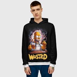 Толстовка-худи мужская Homer - wasted, цвет: 3D-белый — фото 2