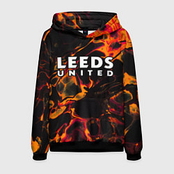 Толстовка-худи мужская Leeds United red lava, цвет: 3D-черный