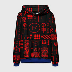 Толстовка-худи мужская Twenty one pilots pattern rock, цвет: 3D-синий