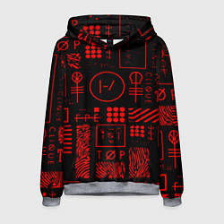 Толстовка-худи мужская Twenty one pilots pattern rock, цвет: 3D-меланж