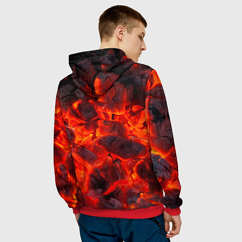 Мужская толстовка Батя жарит шашлыки / 3D-Красный – фото 4