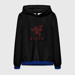 Толстовка-худи мужская Razer red logo, цвет: 3D-синий