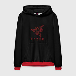 Толстовка-худи мужская Razer red logo, цвет: 3D-красный