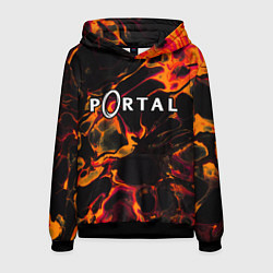 Толстовка-худи мужская Portal red lava, цвет: 3D-черный
