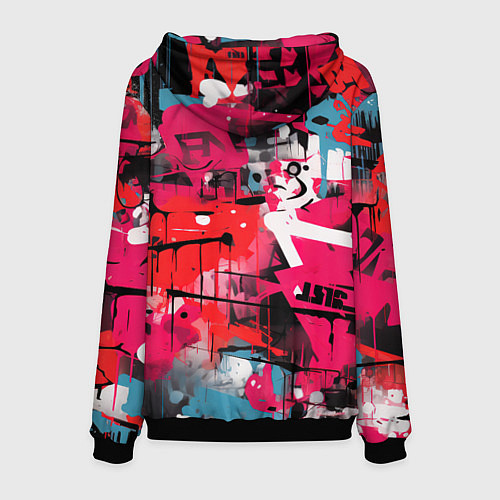 Мужская толстовка Красное граффити / 3D-Черный – фото 2